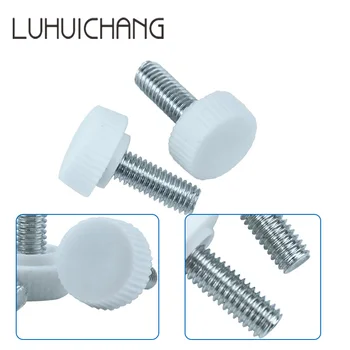 Luhuichang Darmowa dostawa 10 szt. M8 32# biały plastik dokręcić śrubę z łbem radełkowanym Knoba Djusting ręcznie śrubę Średnicy 32 mm