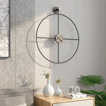 Luksusowe duże metalowe zegar ścienny nowoczesny design skandynawski, minimalistyczny styl żelazne sztuka 3D ozdoby zegar zegar Ścienny kawy