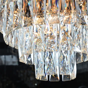 Luksusowy nowoczesny kryształowy żyrandol okrągła czarna sypialnia przezroczysty kryształowy żyrandol szybka wysyłka