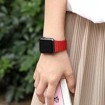 Luksusowy skórzany pasek z pętlą do apple watch band 40 mm 44 mm 38 42 mm mc band se 6 5 3 smartwatch bransoletka dla Apple Watch band 6