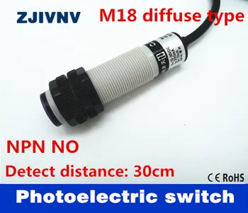 M18 typu rozproszonego odbicia NPN NO DC 3-przewodowy czujnik fotoelektryczny przełącznik zwierny styk odległość 5-30CM regulowany G18-3A30NA