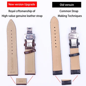 MEZHUO Factory Direct Sale pasek nieregularne brązowe skórzane zegarek ze skórzanym podwójnym przyciskiem motyl klamra z remontu narzędziami