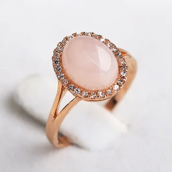 MOONROCY Drop Shipping sześciennych cyrkon moda Kryształ biżuteria różowe złoto kolor różowy srebrny kolor zielony opal pierścień dla kobiet prezent