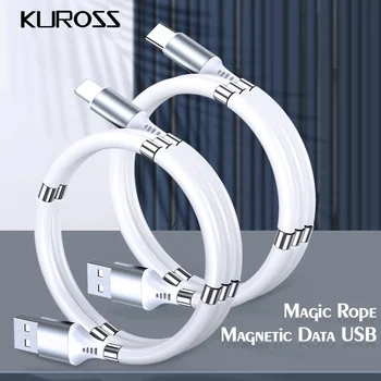 Magic Rope USB-C magnetyczny kabel typu C kabel USB 2.4 A telefon szybkie ładowanie kabel synchronizacji danych dla Samsung A51 S10 S20 kabel do ładowania