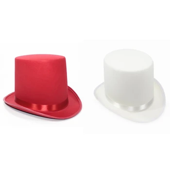 Magiczny kapelusz (biały/czerwony) - magiczna sztuczka, черепичная kapelusz,jazzowa kapelusz,klasyczne zabawki dla sztuczek,magiczne rekwizyty
