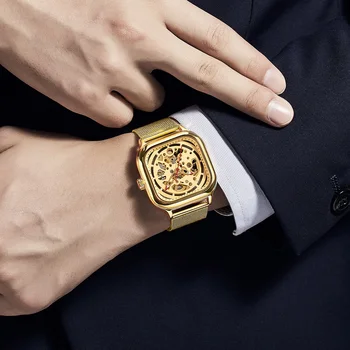 Marka projekt mężczyzna automatyczny zegarek luksusowy złoty zegarek Mechaniczny zegarek zegarek ze stali nierdzewnej wodoodporny zegarek dla mężczyzn Relogio Masculino