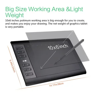 Master Graphic Tablet 8192 Levels Digital 10 X 6 Inch Drawing Tablet Pen Tablet wymiana dla systemu Android