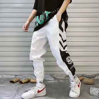 Meble ubrania hip-hop biegaczy spodnie Męskie luźne spodnie do kostek spodnie sportowe casual spodnie dresowe biały Techwear