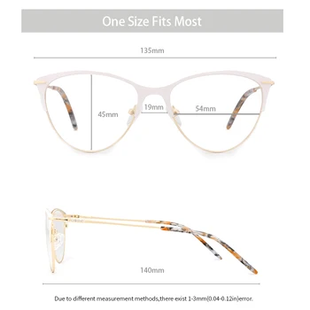 Metalowe oprawki do okularów dla kobiet przepis optyczny Kocie oko okulary ramka Biały Popularne okulary wysokiej jakości#3751