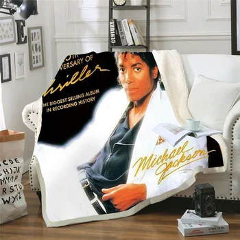 Michael Jackson 3D drukowane Sherpa koc sofa kołdrę podróży pościel gniazdo velvet miś rzut Флисовое koc narzuta 04