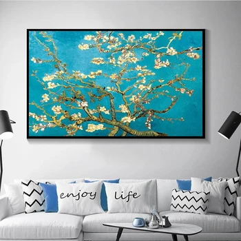 Migdałowy kwiat płótnie obrazy Van Gogha impresjonista kwiaty ścienne artystyczne plakaty i wydruki na płótnie obraz do salonu