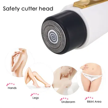 Mini depilator elektryczny do usuwania włosów bezbolesny bezpieczeństwo ciała Bikini, twarzy, szyi, nóg narzędzie do usuwania włosów domowy depilator wodoodporny