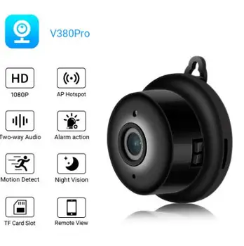 Mini kamera IP Wifi Niania HD 1080P bezprzewodowa parking kryty, przechowalnia Nightvision dwukierunkowe audio Detekcja ruchu V380