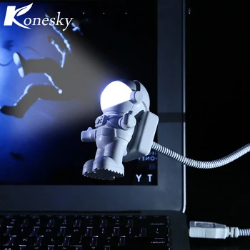 Mini lampka do czytania USB rurka do komputera notebook laptop czysty biały przenośny astronauta astronauta led regulowany