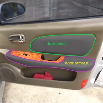 Miękka skórzana pokrywa panelu drzwi do Hyundai Sonata 2004 2005 2006 2007 2008 samochód-stylizacja drzwi podłokietnik pasek skóry naklejka wykończenie