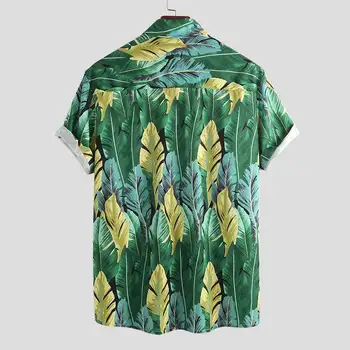 Moda Druku Mężczyźni Hawajska Koszulka Oddychająca Marka Z Krótkim Rękawem Koszulka Casual Meble Lato Plaża Męska Koszula Guziki Bluzki