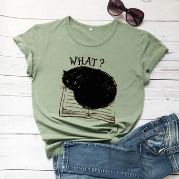 Moda damska zabawna koszulka z krótkim rękawem CAT Letter Printed T-shirt cute graphic kawaii stundent fashion trend tees gift art top