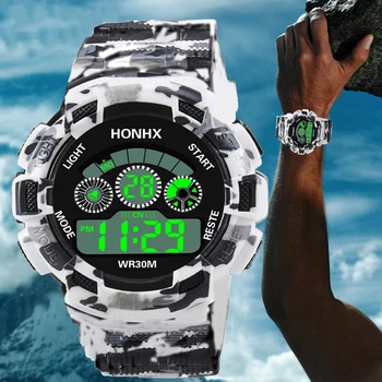 Moda moro obuwie sportowe podświetlenie budzik data tydzień cyfrowy zegarek wodoodporny zegarek dla mężczyzn