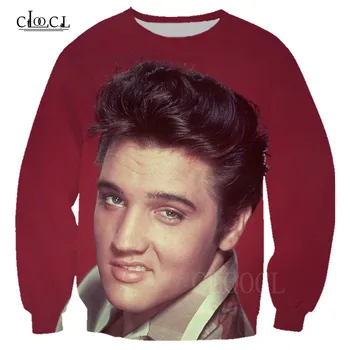 Moda piosenkarz Elvis Presley t-shirty bluzy Mężczyźni Kobiety hipster koszulka femme odzież uliczna 3D drukowane bluzy
