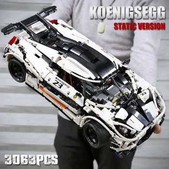 Mold King Technical 13120 Koenigsegged Super Racing White Car Fit MOC 4789 Model Building Blocks klocki zabawki na prezenty