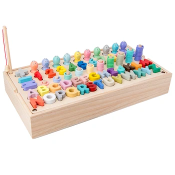 Montessori Edukacyjne Zabawki Drewniane Geometryczny Kształt Zgodności Hrabia Magnetyczne Rybackie Zabawki Matematyka Wczesne Zabawki Edukacyjne Dla Dzieci