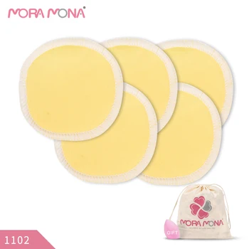 Mora Mona New Printing Bamboo Fiber Wielokrotnego Użytku I Zmywalny Makijaż Remove Pad For Cosplay Twarzowy Cosmetics Cleaning 5 Szt. / Op.