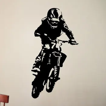 Motocross Winylowe Naklejki Na Ściany Motocykl Moto Ściany Sztuki W Domu Naklejki Salon Dla Chłopców Sypialnia Wystrój Rower Na Zamówienie Pokój A542