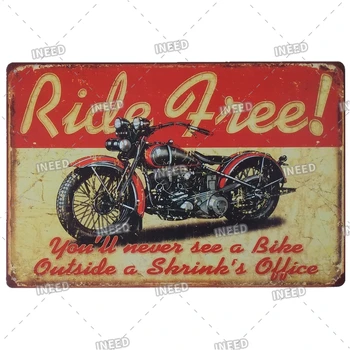 Motoryzacja Bar Metalowa Blaszany Szyld Vintage Motocykl Blaszany Plakat Płytki Ścienne Naklejka Wystrój Retro Brudny Rower Blaszany Szyld Elegancki Garaż Wystrój Domu
