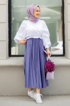 Muzułmańscy абаи garnitur hidżab sukienka 2 szt. dolna i górna moda 4 sezon Islamski odzież kaftan Ramadan Dubaj Wyprodukowano w Turcji
