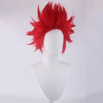 My Boku no Hero Academia Eijirou Kirishima Eijiro krótki czerwony odporne na cosplay kostium wig + peruka Czapka