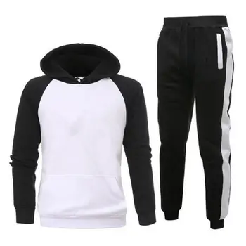 Męska odzież sportowa zestawy 2020 jesień zima z kapturem gruby męski casual, sportowy komplet 2 szt bluza + spodnie komplet