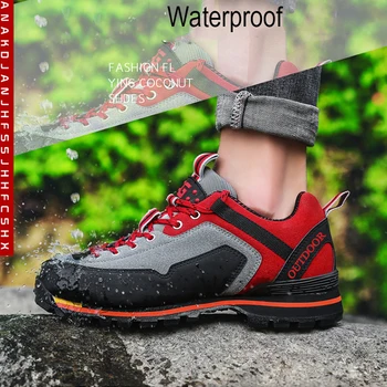 Męskie buty turystyczne dla mężczyzn wodoodporny wspinaczkowa buty na świeżym powietrzu buty turystyczne piesze wycieczki sportowe, myśliwskie buty turystyczne plus size