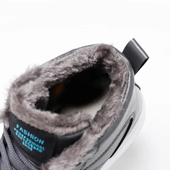 Męskie buty zimowe ciepło rakiety śnieżne moda koreański wersja wodoodporne skórzane buty do biegania płaskie męskie buty codzienne buty Antypoślizgowe