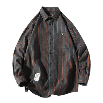 Męskie oversize koszula w paski moda męska, bawełniana bluzka 5xl oversize z długim rękawem sukienka koszula dla mężczyzn odzież Męska casual
