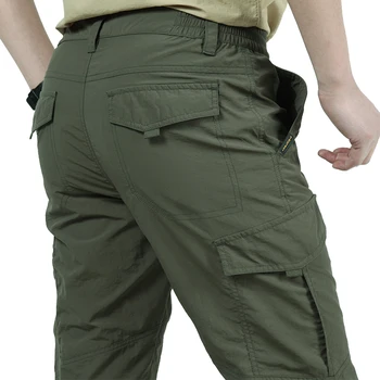 Męskie spodnie cargo w stylu wojskowym męskie letnie, wodoodporne, oddychające spodnie Męskie biegacze wojskowe kieszenie casual spodnie plus rozmiar 4XL