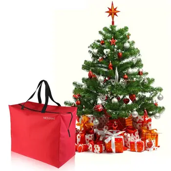 NICEXMAS Red Christmas Tree Holiday Storage Bag pojemna torba na zamek na sztucznej choinki z uchwytami