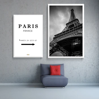 NOOG Nordic Krajobrazowego Wall poster Art The Eiffiel Tower Of France Canvas Poster And Canvas Painting For Paris Home Decorative