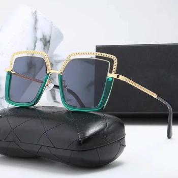 Na przewymiarowany okulary damskie kwadratowe okulary Kocie oko Aaa luksusowe damskie markowe markowe automaty lusterka UV400 Gafas de sol para mujer