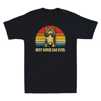 Najlepszy Koń Tato Kiedykolwiek Śmieszne Miłośnicy Zwierząt Męskie Vintage T-Shirt Ojcowie Dzień Prezent