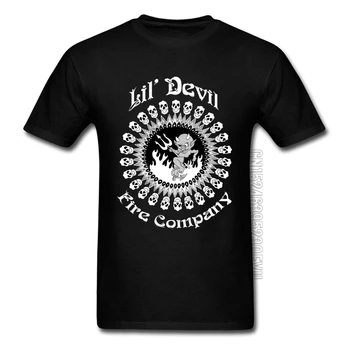 Najnowsze Męskie koszulki Lil Devil Fire Satan Heavy Metal Rock Band Geek Tshirts Fashion Vintage męskie Fajna koszulka w sprzedaży najlepszy prezent