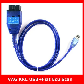 Najnowszy VAG USB KKL interfejs + dla Fiat ECU Scan OBD OBD2 skaner diagnostyczny kablowe wagony silnik poduszka powietrzna adapter Scan Tool