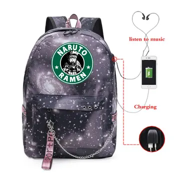Naruto Plecaki Book-Bag Anime Schoolbag Kids Travel Girls Fashion Cartoon Cute for Children Usb Charging School Bag Plecak