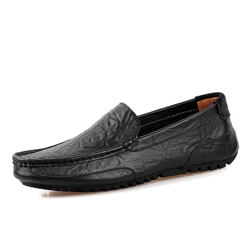Naturalna obuwie męskie mokasyny 2019 wiosna lato Slip on Shoes skóry wołowej skóry buty Męskie Moda jazdy mokasyny KA751