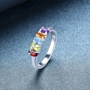 Naturalny klejnot pierścień 1.27 ct naturalny kamień ametyst cytryn topaz 925 srebro pierścień wykwintne biżuteria dla kobiet prezent