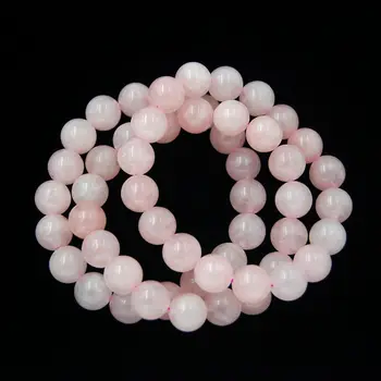 Naturalny różowy Quart-z kamień okrągłe luźne koraliki elastyczna bransoletka elastyczny przewód 7.5