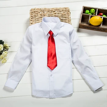 New Boys White Shirt Bow -tie Boys Dress Shirts Highquality Chemise Garcon De Marque Boys Shirts 6BBL120