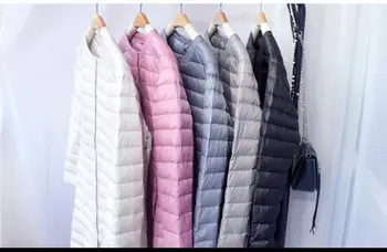 NewBang marka kurtka puchowa damska długi kaczka dół kurtki kobiet lekki, ciepły Linner slim przenośny jednorzędowy płaszcz