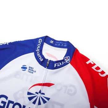 Niebieski FDJ 2020 jazda na Rowerze Jersey topy letnie wyścigi Rowerowe odzież Ropa Ciclismo z krótkim rękawem bike Jersey koszulka Mayo Ciclismo