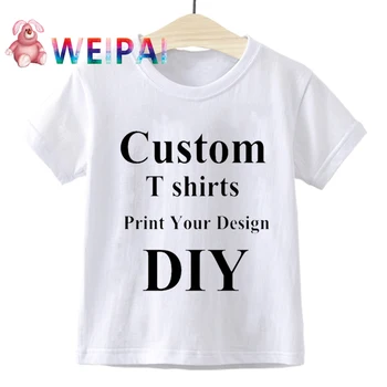 Niestandardowe koszulki Chirdren DIY Print Your Design dla Dzieci t-shirty chłopcy/dziewczęta DIY Tee Shirts Printing,kontakt ze sprzedającym Frist