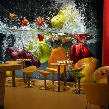 Niestandardowe zdjęcia tapety 3D owoce wielki fresk kawiarni sok, napoje, sklep, restauracja, salon tło tapety, wystrój domu